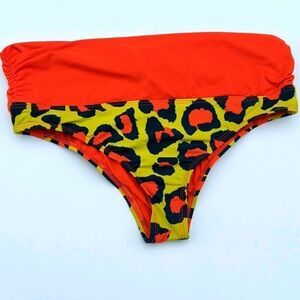 L*Space Orange Leopard Print Cheeky Bikini Bottom